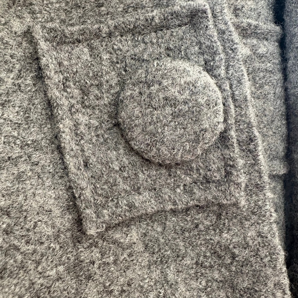 Women's EVARALALA PARIS Gray Wool Cape Jacket Size L - Picture 3 of 8